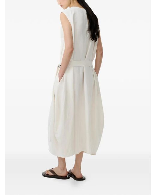 Studio Nicholson White Wold Belted Midi Dress