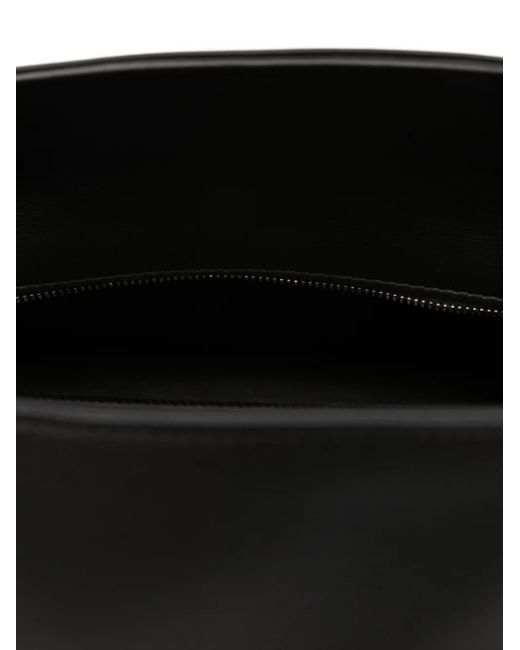 The Row Black Schultertasche aus Leder