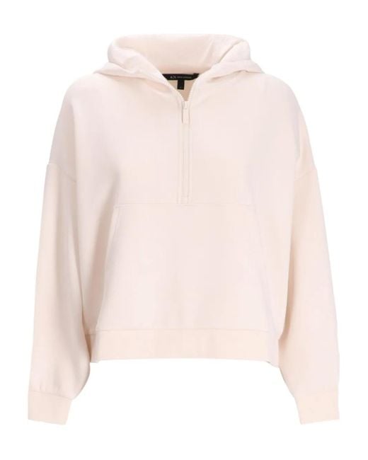 ARMANI EXCHANGE Pink Half-Zip Hoodie