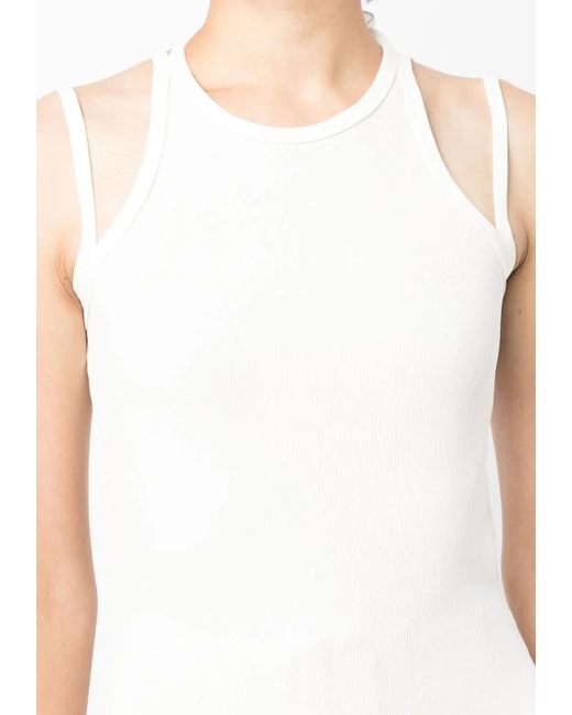 Dion Lee White Round Neck Tank Top