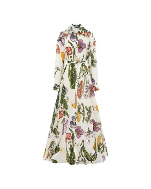 LEO LIN White Robe Imprimée À Fleurs Et À Col