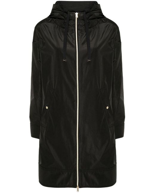 Manteau zippé à capuche Herno en coloris Black