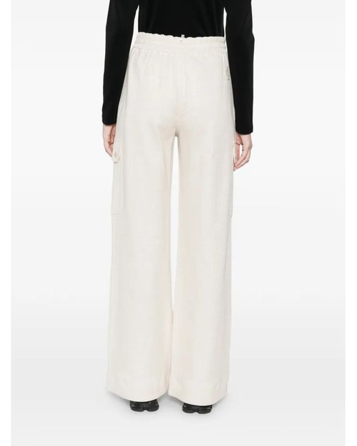 Moncler White Drawstring Cargo-Pocket Trousers