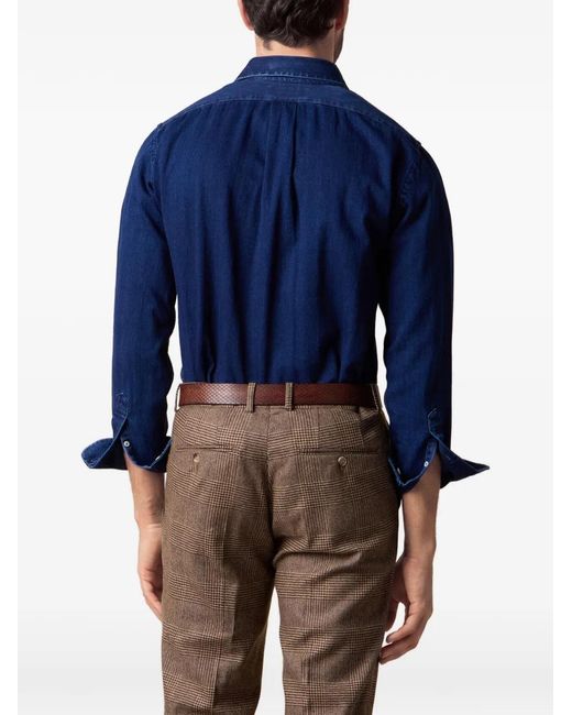 Brooks Brothers Blue Slim-Fit Denim Shirt for men