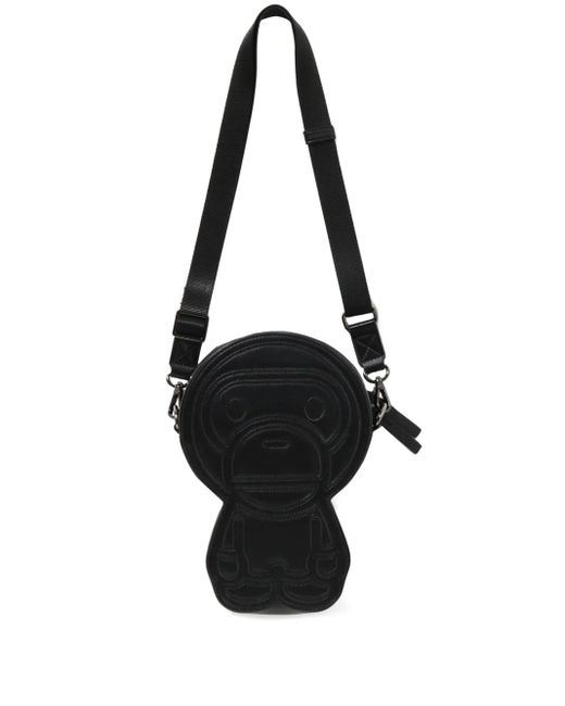 A Bathing Ape Black Zip-Fastening Messenger Bag for men