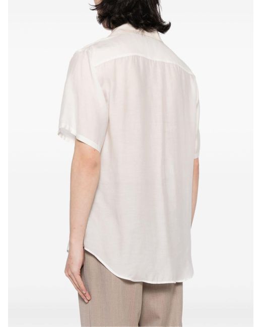 Camisa con botones y solapa de esmoquin Giorgio Armani de hombre de color White