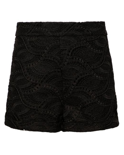 Ermanno Scervino Black Guipure-lace Mini Shorts
