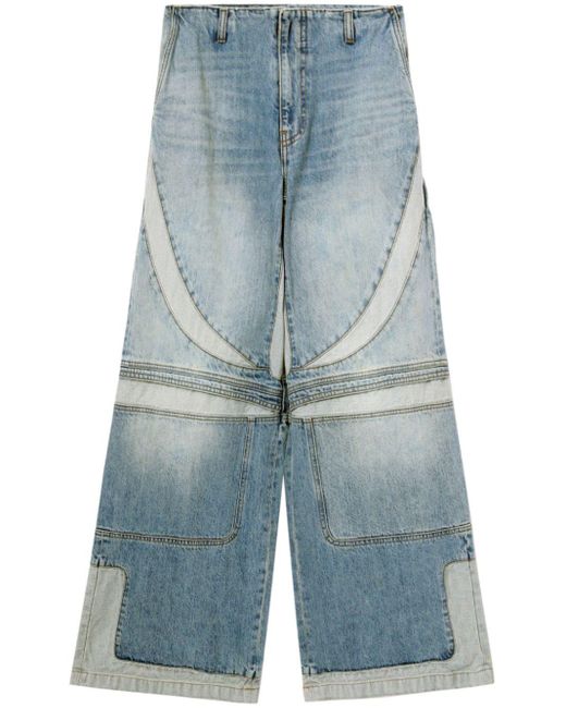 Amiri Mid-rise Wide-leg Jeans Blue