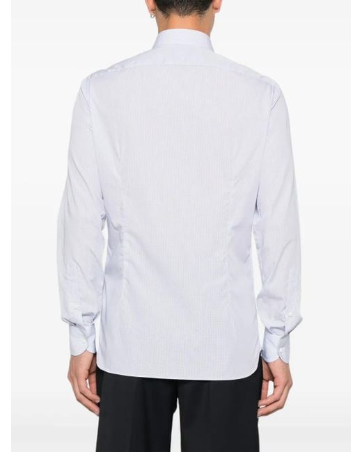 Truzzi White Buttoned Striped Shirt for men