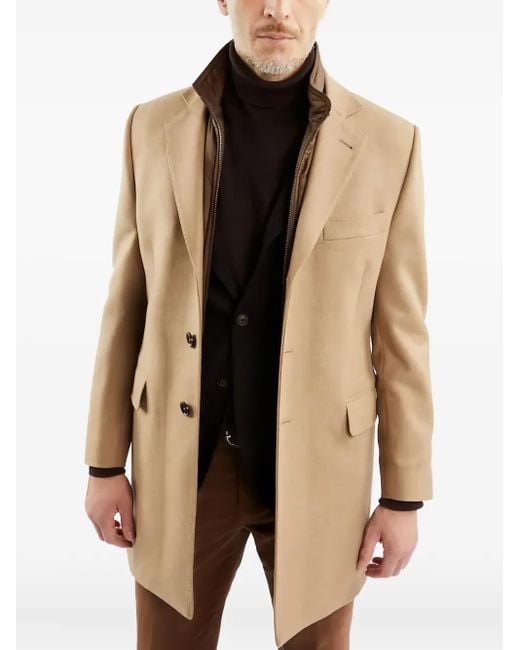 Fay Natural Button-Fastening Coat for men