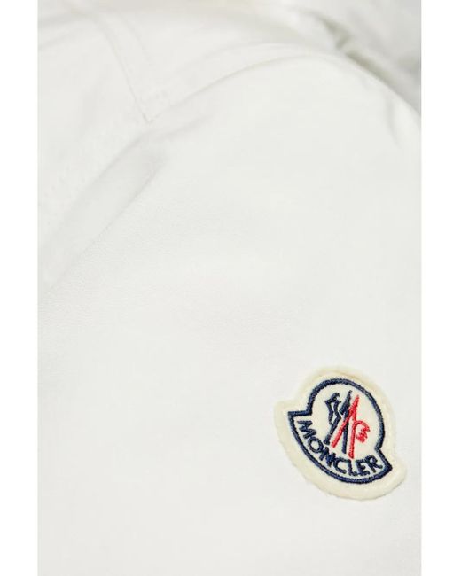 Moncler White Logo-Patch Padded Jacket for men