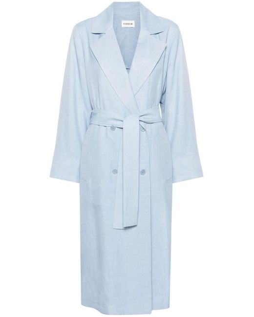 P.A.R.O.S.H. Blue Double-breasted Trench Coat