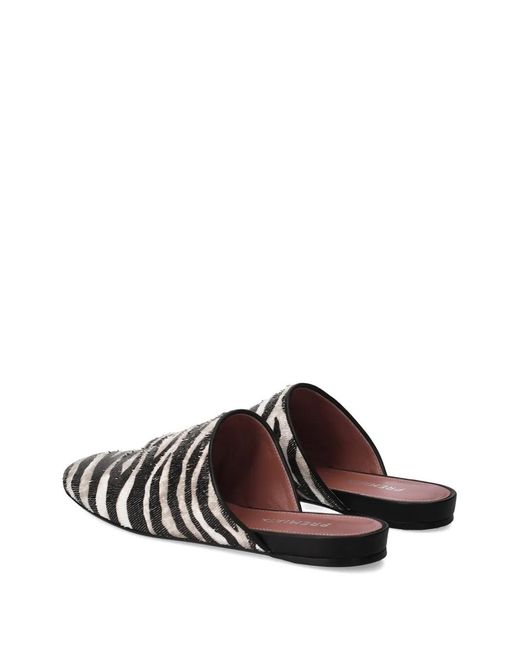 Premiata Black Zebra-Pattern Mules