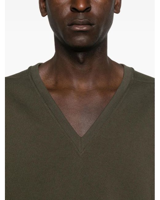 Rick Owens Green V Tommy Raw-Edge T-Shirt for men