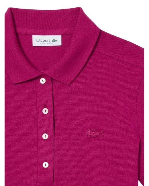 Lacoste Pink L.12.D Logo-Patch Polo Shirt