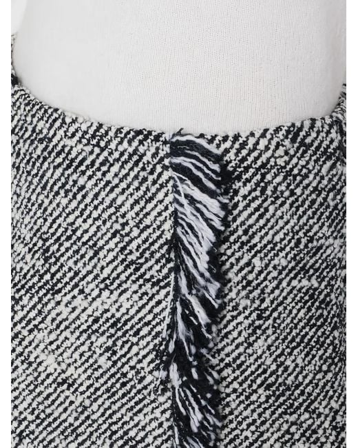 DURAZZI MILANO Gray Fringed Mini Skirt