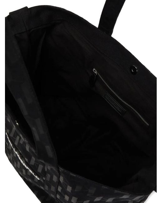 メンズ Karl Lagerfeld モノグラム ハンドバッグ Black