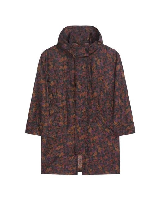 Dries Van Noten Brown Oversized Printed Parka for men