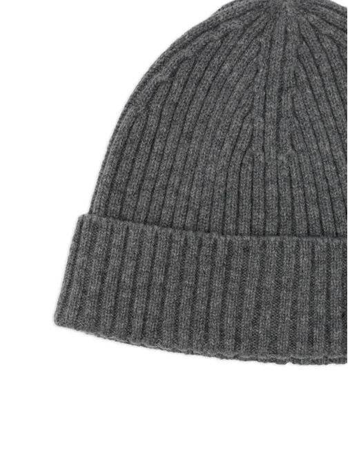 Officine Generale Gray Logo-Patch Beanie