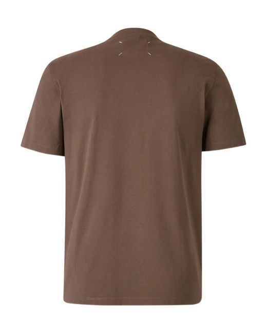 Maison Margiela Brown Short Sleeve T-Shirt With Four Stitches for men