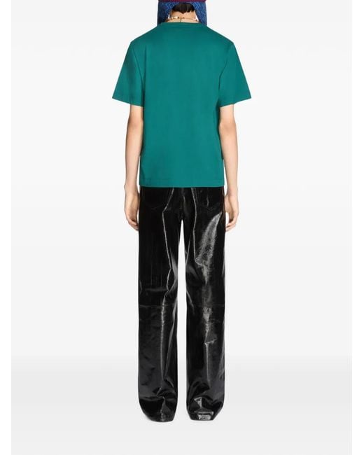 Dries Van Noten Black Loose Leather Pants for men