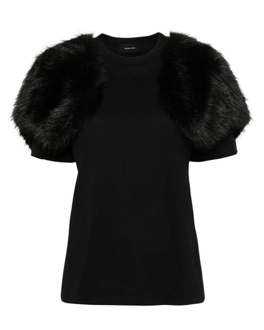 Simone Rocha エコファーディテール Tシャツ Black
