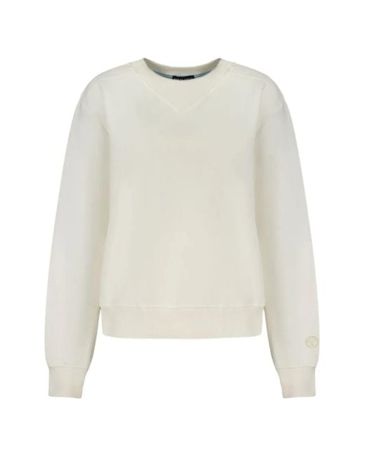 North Sails White Logo-Patch Cotton Sweatshirt