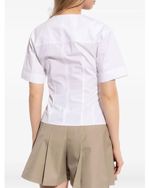 Top A Maniche Corte di Alexander McQueen in White