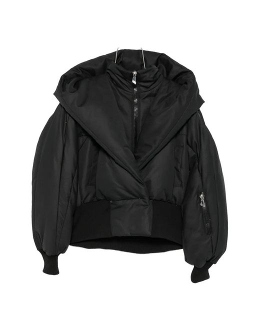 The Attico Black High-Collar Padded Jacket