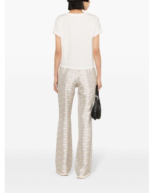 Zadig & Voltaire White Pomy Jacquard Trousers