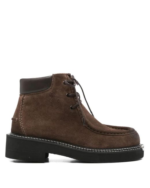 Sandro Brown Lace-Up Suede Boots