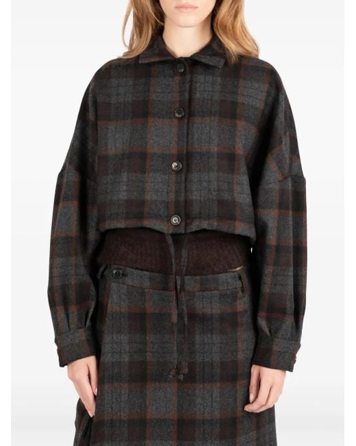 Societe Anonyme Black Checked Wool Jacket