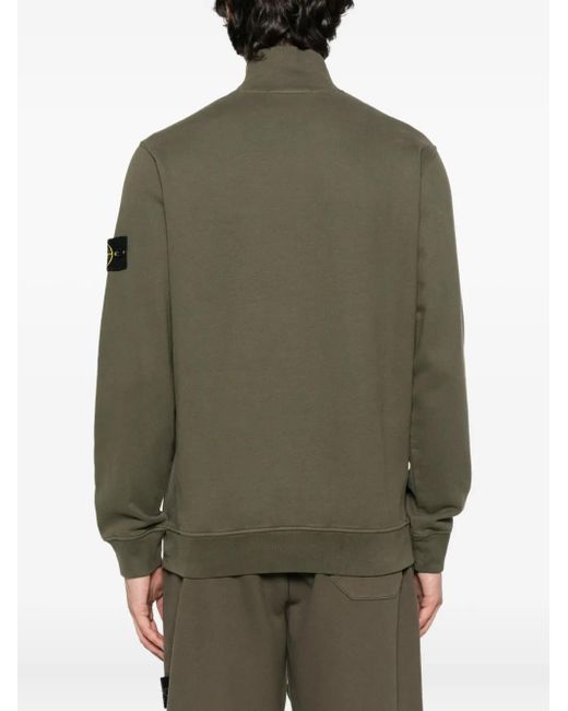 Maglione 6100028 Con Mezza Zip E Logo di Stone Island in Green da Uomo