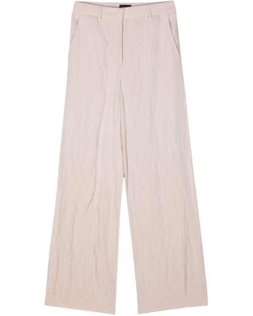 Pantalones rectos con pliegues Giorgio Armani de color White