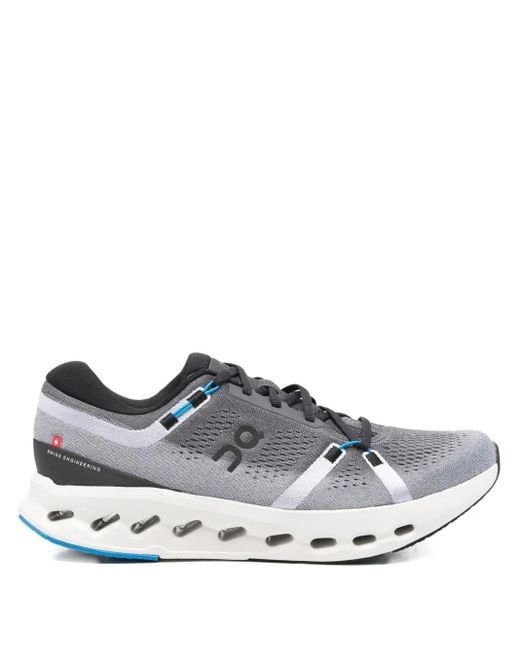 On Shoes Gray Logo-Print Sneakers for men
