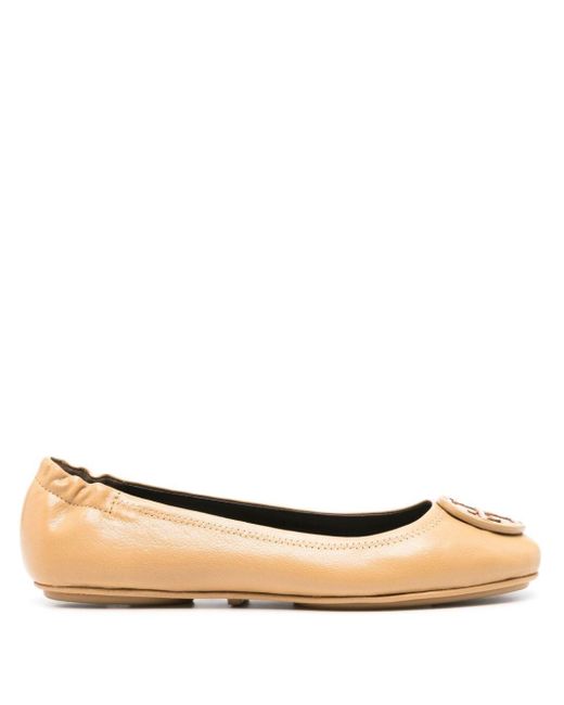 Tory Burch Natural Minnie Trave Ballerina Shoes