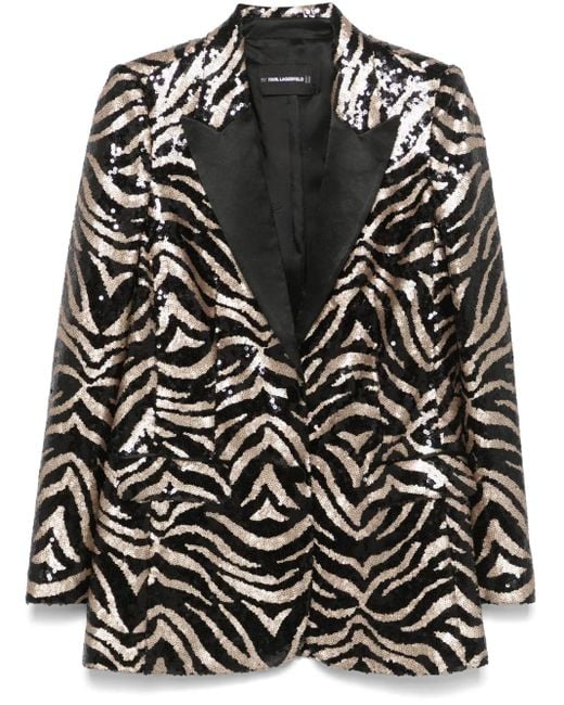 Blazer Karl Studio À Sequins Karl Lagerfeld en coloris Black