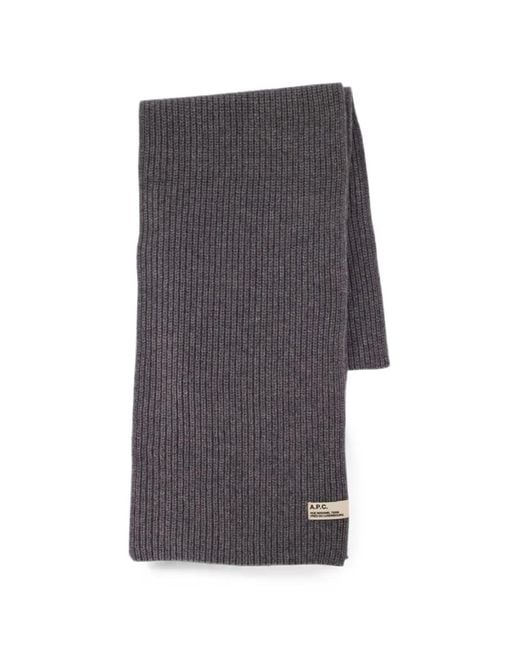 A.P.C. Gray Écharpe Sasha En Maille Côtelée