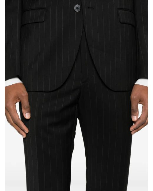 Manuel Ritz Black Pinstripe Suit for men
