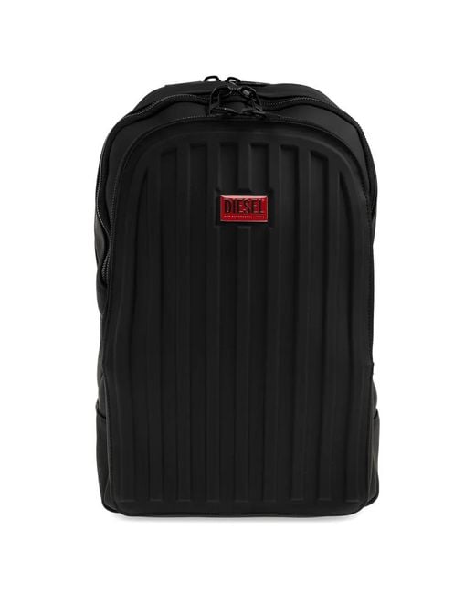 DIESEL Black Sac À Dos Nervuré À Plaque Logo