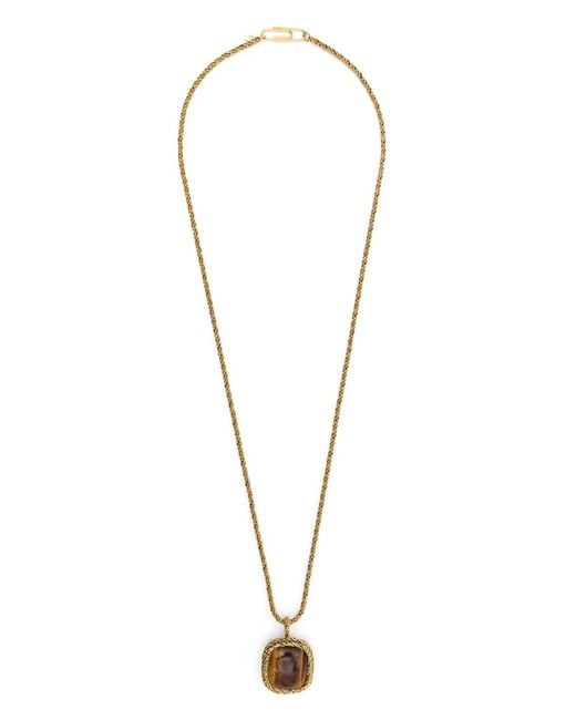 Aurelie Bidermann White Miki Tiger Eye Necklace