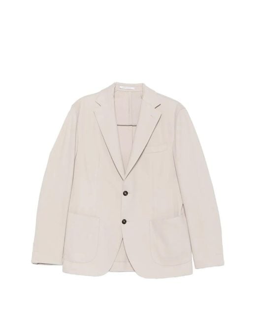 Eleventy White Single-Breasted Notch-Lapel Jacket for men