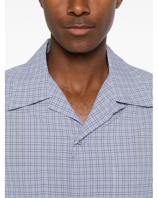 Maison Margiela Blue Printed Cotton Shirt for men
