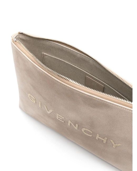 Givenchy Natural Logo-print Canvas Clutch Bag