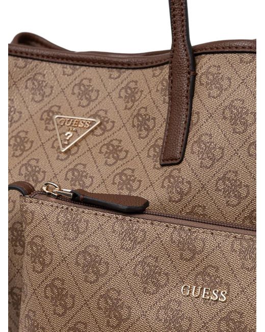 Guess Brown Victtoria Monogram-Print Shoulder Bag