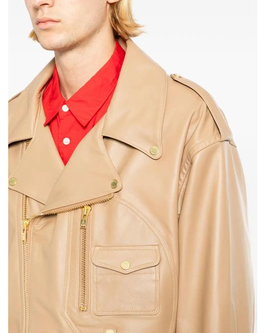A LEATHER Natural Veste Crop En Cuir for men