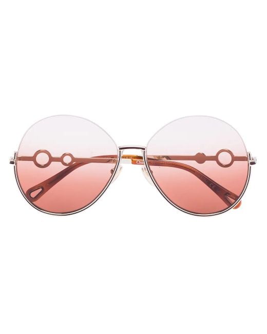 Chloé Pink Sofya Round-Frame Sunglasses