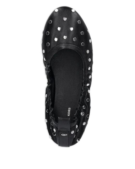 MICHAEL Michael Kors Black Stud-Detailing Ballerina Shoes