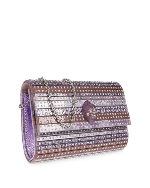 Kurt Geiger Purple Party Eagle Crystal-Embellished Clutch Bag
