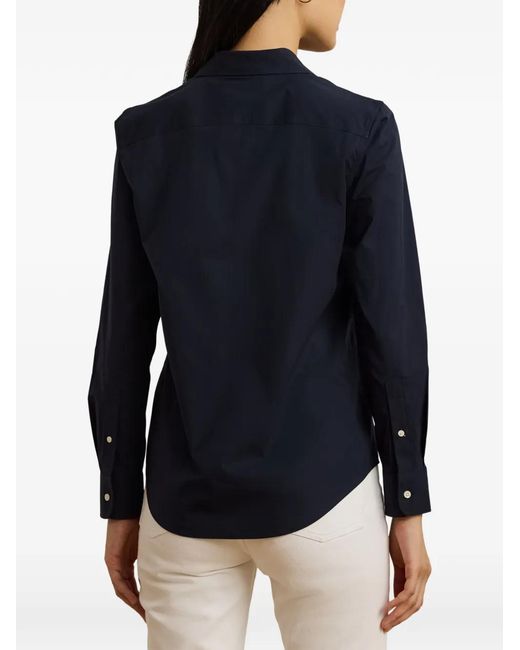 Ralph Lauren Blue Chemise À Boutonnière Sur Le Devant